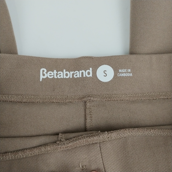 SOLD-Betabrand Pull On Straight Leg Tan Pants S - Picture 4 of 5